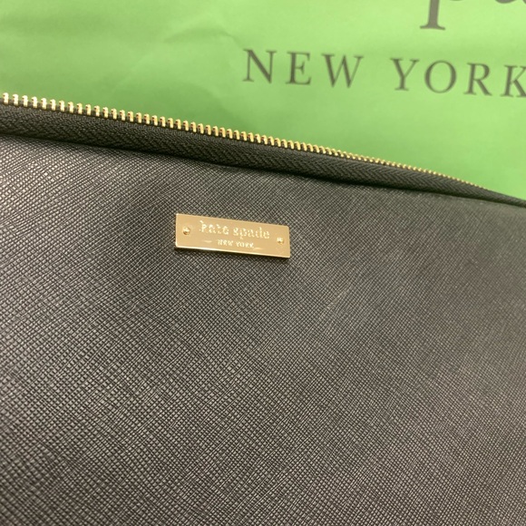 Kate Spade Black Leather Laptop Mac Book Notebook Sleeve Case - Picture 6 of 8